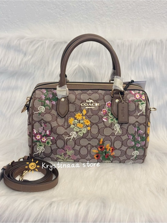 Coach Handbags - NWT Coach CDZ01 Rowan Satchel Bag In Signature Jacquard With Floral Embroidery
